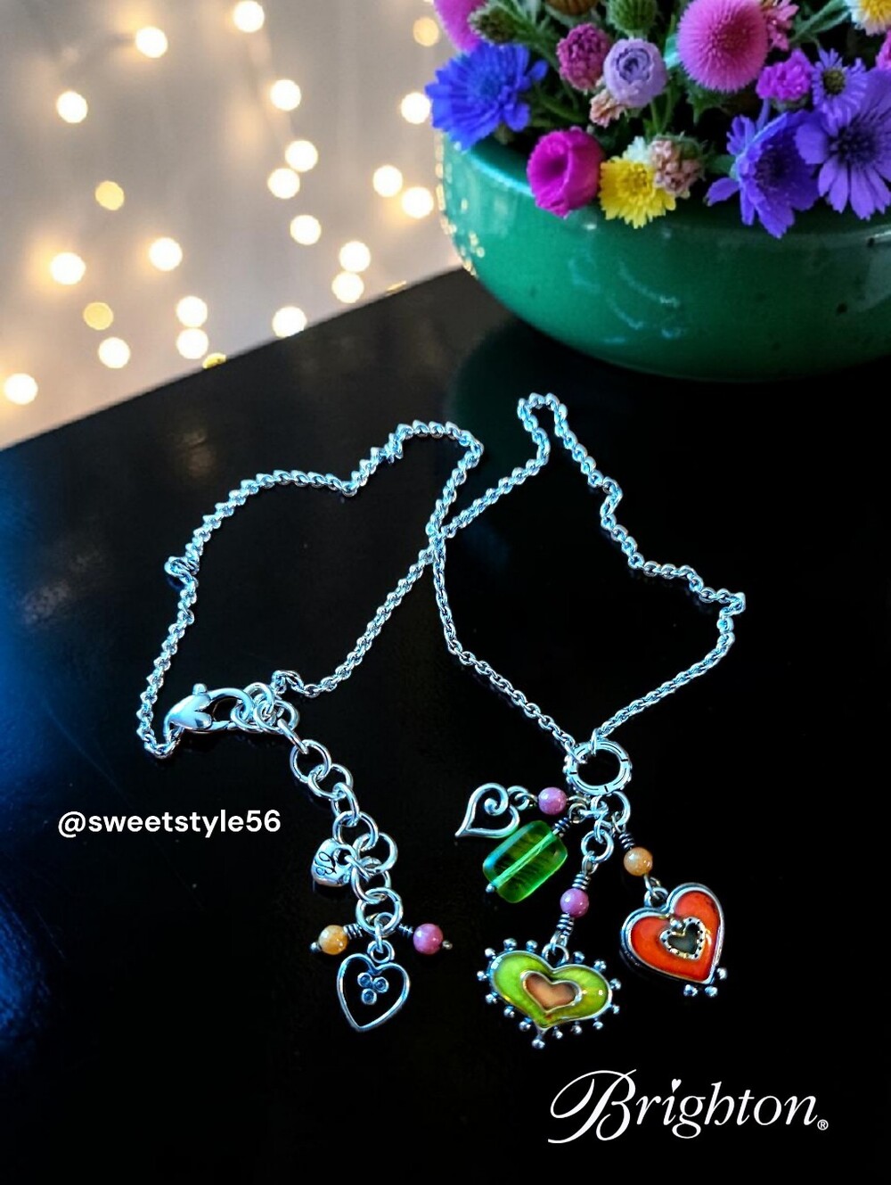 BRIGHTON "Portobello" Coloful Enamel Heart Charm Necklace SEASIDE SOIREE!